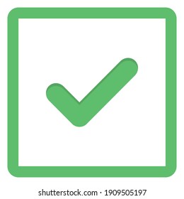 Check marks, Tick marks, Accepted, Approved, Yes, Correct, Ok, Right Choices, Task Completion, Voting. - vector mark symbols in green. Isolated icon.