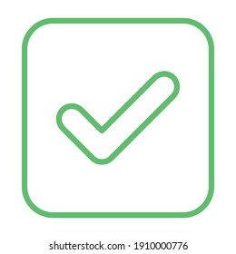 Marcas de verificación, Marcas de marca, Aceptadas, Aprobadas, Sí, Correctas, Correctas, Opciones Derechas, Finalización De Tarea, Votación. - símbolos de marca vectorial en verde. Icono aislado. Ilustración vectorial de estilo plano.
