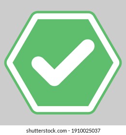 Check marks, Tick marks, Accepted, Approved, Yes, Correct, Ok, Right Choices, Task Completion, Voting. - vector mark symbols in green. Isolated icon.