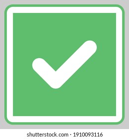 Check marks, Tick marks, Accepted, Approved, Yes, Correct, Ok, Right Choices, Task Completion, Voting. - vector mark symbols in green. Isolated icon.