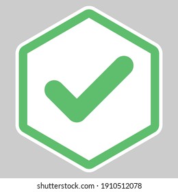Marcas de verificación, Marcas de marca, Aceptadas, Aprobadas, Sí, Correctas, Correctas, Opciones Derechas, Finalización De Tarea, Votación. - símbolos de marca vectorial en verde. Icono aislado. Ilustración vectorial de estilo plano.