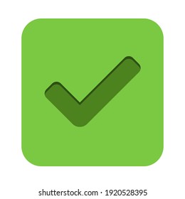 Check marks, Tick marks, Accepted, Approved, Yes, Correct, Ok, Right Choices, Task Completion, Voting. - vector mark symbols in green. Isolated icon.