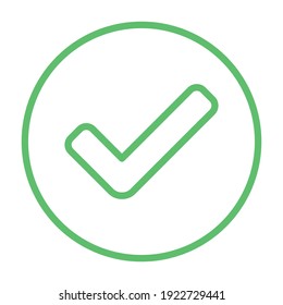 Check marks, Tick marks, Accepted, Approved, Yes, Correct, Ok, Right Choices, Task Completion, Voting. - vector mark symbols in green. Isolated icon.