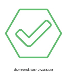 Check marks, Tick marks, Accepted, Approved, Yes, Correct, Ok, Right Choices, Task Completion, Voting. - vector mark symbols in green. Isolated icon.