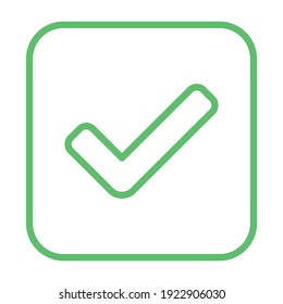 Check marks, Tick marks, Accepted, Approved, Yes, Correct, Ok, Right Choices, Task Completion, Voting. - vector mark symbols in green. Isolated icon.