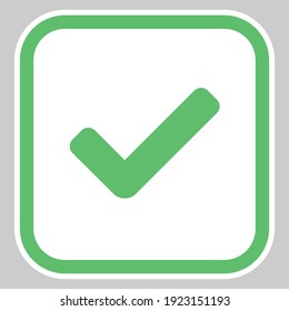 Check marks, Tick marks, Accepted, Approved, Yes, Correct, Ok, Right Choices, Task Completion, Voting. - vector mark symbols in green. Isolated icon.