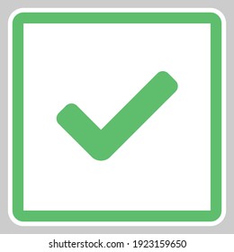 Check marks, Tick marks, Accepted, Approved, Yes, Correct, Ok, Right Choices, Task Completion, Voting. - vector mark symbols in green. Isolated icon.