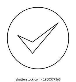 Check marks, Tick marks, Accepted, Approved, Yes, Correct, Ok, Right Choices, Task Completion, Voting. - vector mark symbols. Black outline design. Isolated icon.