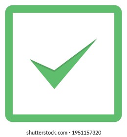 Marcas de verificación, Marcas de marca, Aceptadas, Aprobadas, Sí, Correctas, Correctas, Opciones Derechas, Finalización De Tarea, Votación. - símbolos de marca vectorial en verde. Icono aislado.