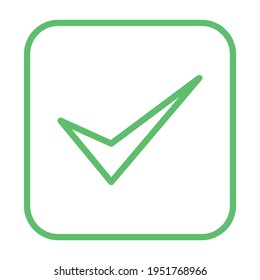 Check marks, Tick marks, Accepted, Approved, Yes, Correct, Ok, Right Choices, Task Completion, Voting. - vector mark symbols in green. Isolated icon.