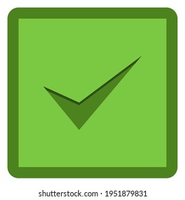 Check marks, Tick marks, Accepted, Approved, Yes, Correct, Ok, Right Choices, Task Completion, Voting. - vector mark symbols in green. Isolated icon.