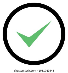 Check marks, Tick marks, Accepted, Approved, Yes, Correct, Ok, Right Choices, Task Completion, Voting. - vector mark symbols in green. Isolated icon.