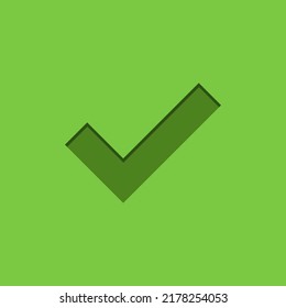 Check marks, Tick marks, Accepted, Approved, Yes, Correct, Ok, Right Choices, Task Completion, Voting. - vector mark symbols in green. Isolated icon.