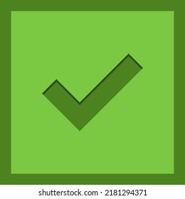 Marcas de verificación, Marcas de marca, Aceptadas, Aprobadas, Sí, Correctas, Correctas, Opciones Derechas, Finalización De Tarea, Votación. - símbolos de marca vectorial en verde. Icono aislado.