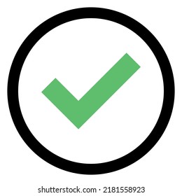 Check marks, Tick marks, Accepted, Approved, Yes, Correct, Ok, Right Choices, Task Completion, Voting. - vector mark symbols in green. Isolated icon.