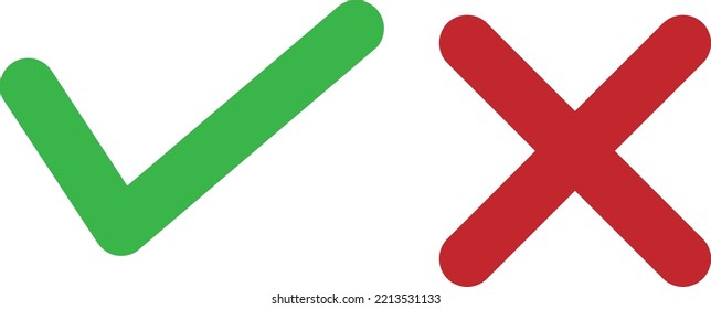 Check marks. Tick and cross vector icons. Yes and No symbols. Vector illustration.eps