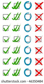 Check marks - tick, round, cross