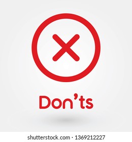Check Marks UI/UX Flat Design Do’s and Dont’s Icon. Modern Red and Green Checkmark Logotype Graphic Design Isolated on White. Concept of Poor or Good Test Result or Performance Review - Vector