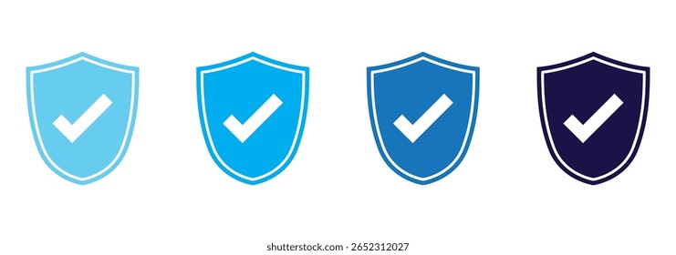 Marcas de verificación Vector azul y negro icono