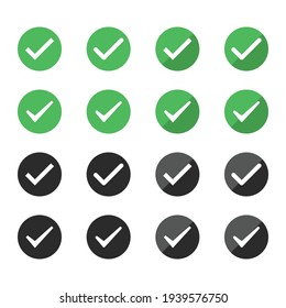 Check marks vector green and black icon