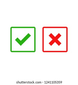 Check marks yes and no, check mark icon symbol vector