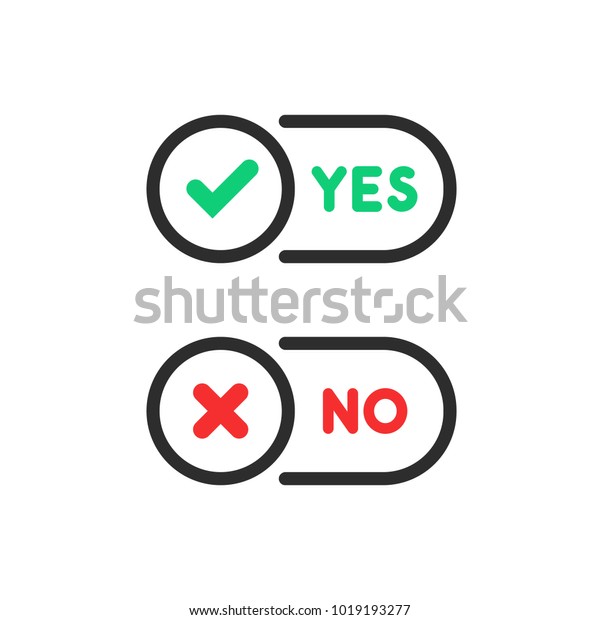 Check Marks Yes No Ui Button Stock Vector Royalty Free 1019193277