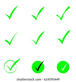 Check markt object icons on white background. Vector illustration.