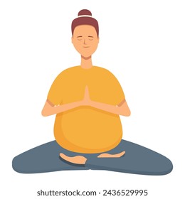 Check medical care icon cartoon vector. Husband health. Calm person pregnant female