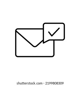 check message line icon. Simple element illustration. check message concept outline symbol design.
