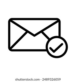 check message linear logo mark in black and white