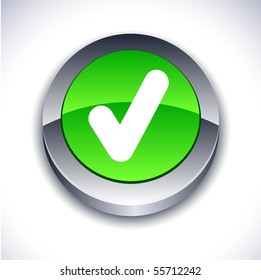 Check  metallic 3d vibrant round icon.