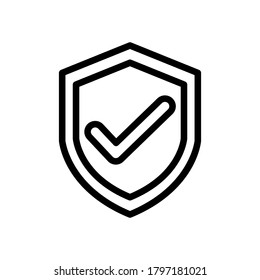 icono de la línea de símbolo de escudo mk, Ilustración vectorial