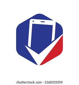 Check mobile logo design template vector. Mobile Repair Logo icon. Mobile App Logo