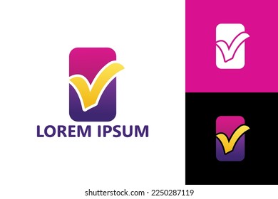 Comprobar el vector de diseño de la plantilla del logotipo del teléfono móvil