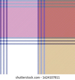 Check mosaic tablecloth fabric texture seamless pattern. Vector illustration.