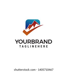 check mountain logo design concept template vector