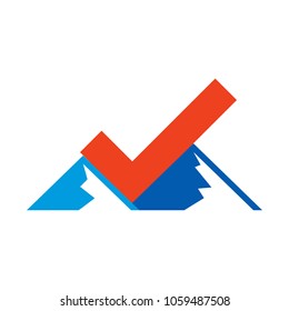 Check Mountain Logo Icon Design
