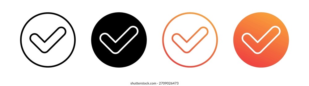 Compruebe el Vector del conjunto de iconos de varios estilos
