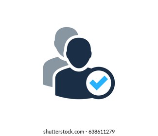 Check Multiple User Icon Logo Design Element