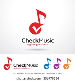 Check Music Logo Template Design Vector