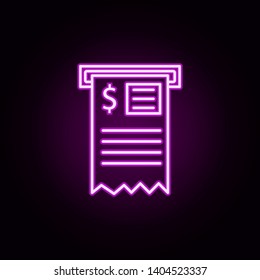 check neon icon. Elements of online shopping set. Simple icon for websites, web design, mobile app, info graphics