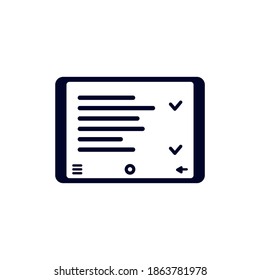 Design-Vektorgrafik der Prüfnote, Icon-Konzept der Fitnessgeräte, Symbol für kreatives Spielzeug, Illustration
