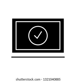 check notification on screen icon vector