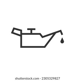 Check oil level icon. Motor oil pressure dashboard light symbol. Car service warning sign. Vector illustration image.