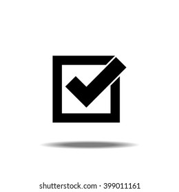 Check Ok Mark In Box Icon Vector Illustration