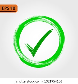 Check, ok, yes icon approved vector illustration. Check mark icon on white background. Vector illustration - Vector illustration - Vector