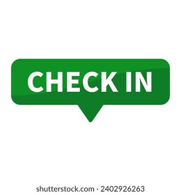 Check In On Green Rectangle Shape For Promotion Business Marketing Information Social Media
