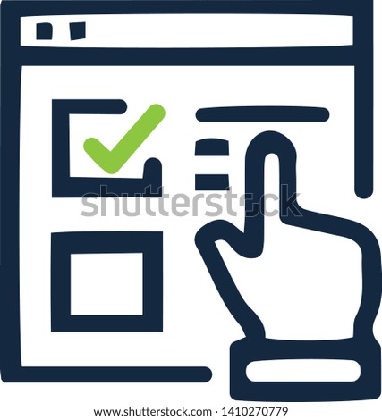 Check on page icon in trendy flat style isolated on white background