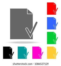 check on a piece of paper icons. Elements of human web colored icons. Premium quality graphic design icon. Simple icon for websites, web design, mobile app, info graphics on white background