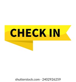 Check-in auf gelbem Flachband-Rectangle-Form für die Werbung für Marketing-Informationen Social Media
